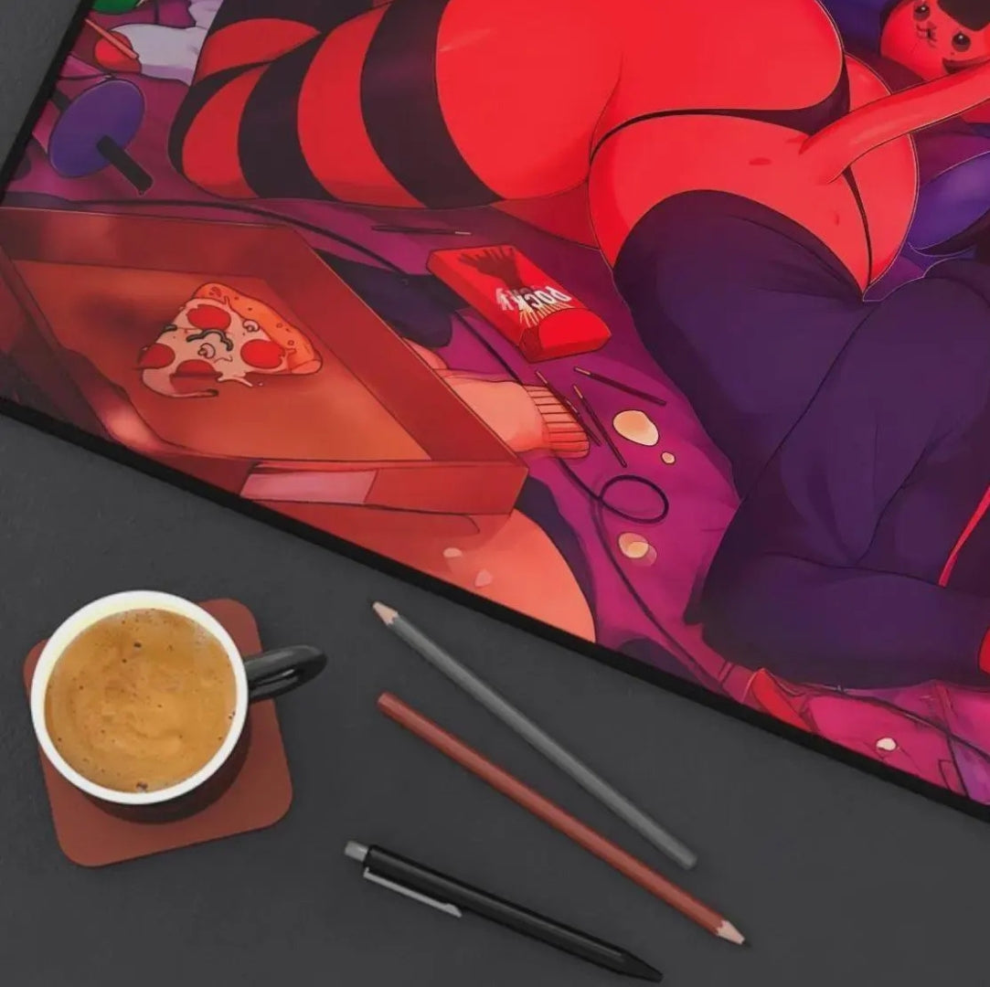 Cute Demon Desk Mat | Gamer Mousepad, Anime Office Decor, Desk Accessories for Home, Unique Gifts for Her, Cute Aesthetic